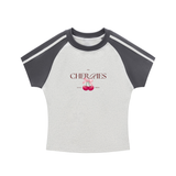 Contrast Stripes Bodycon Raglan Sleeve T-Shirt