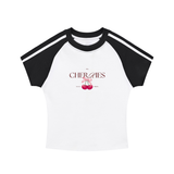 Contrast Stripes Bodycon Raglan Sleeve T-Shirt