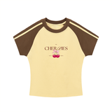 Contrast Stripes Bodycon Raglan  Sleeve T-Shirt