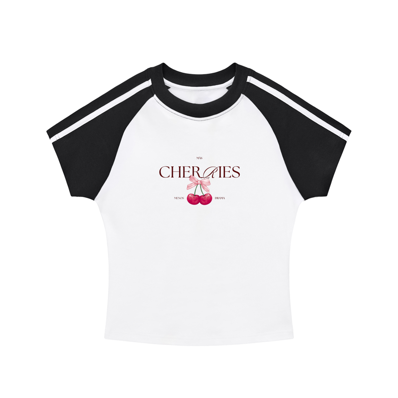 Contrast Stripes Bodycon Raglan  Sleeve T-Shirt