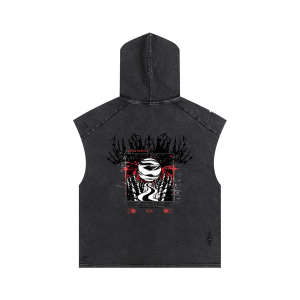 Snow Washed Boxy Hooded Tank Top