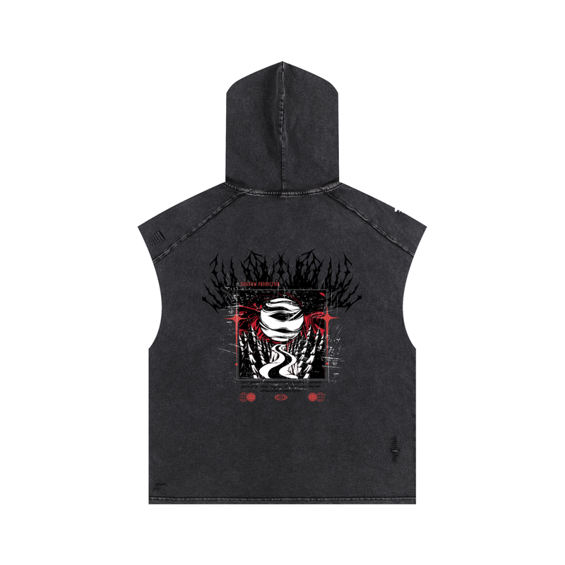 Snow Washed Boxy Hooded Tank Top