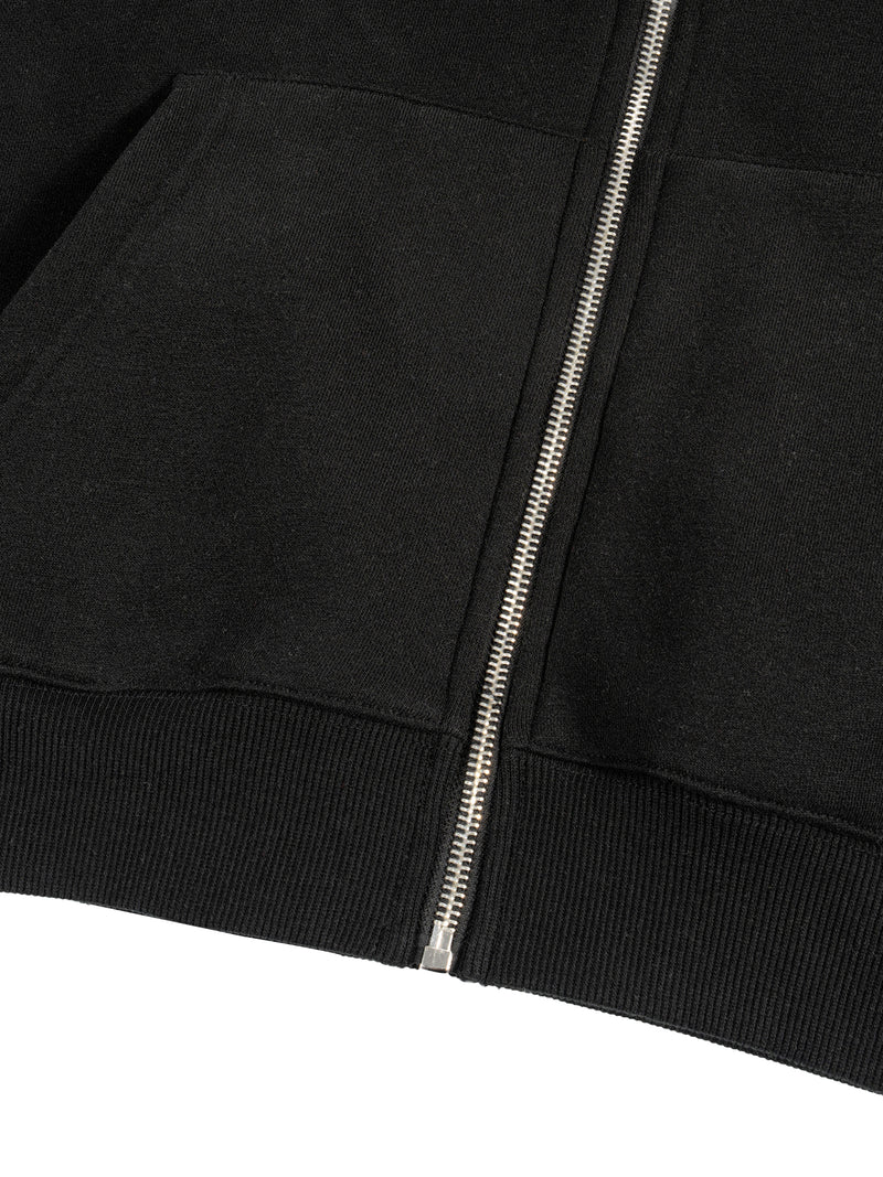 Fleece Zip-Up Boxy Hoodie